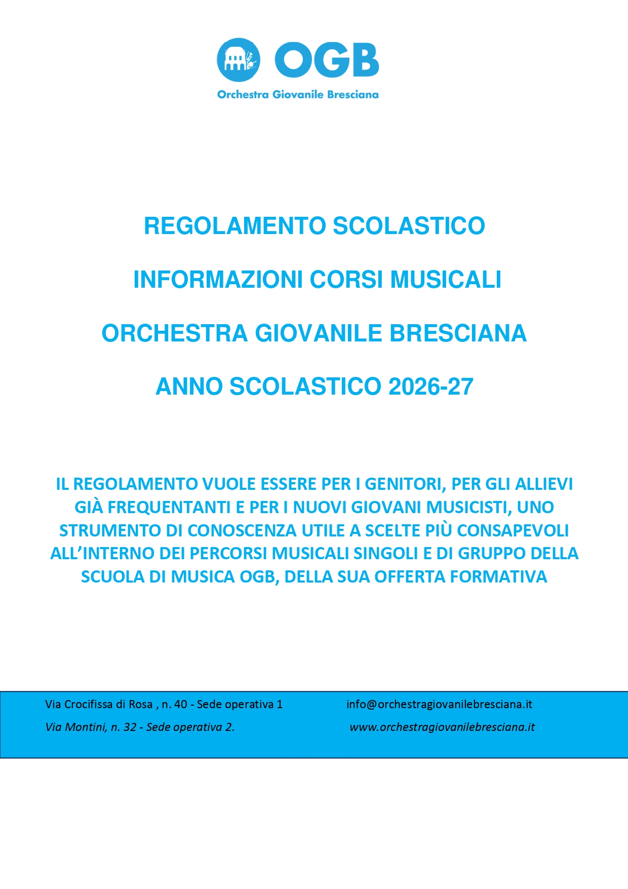 Regolamento OGB 2026